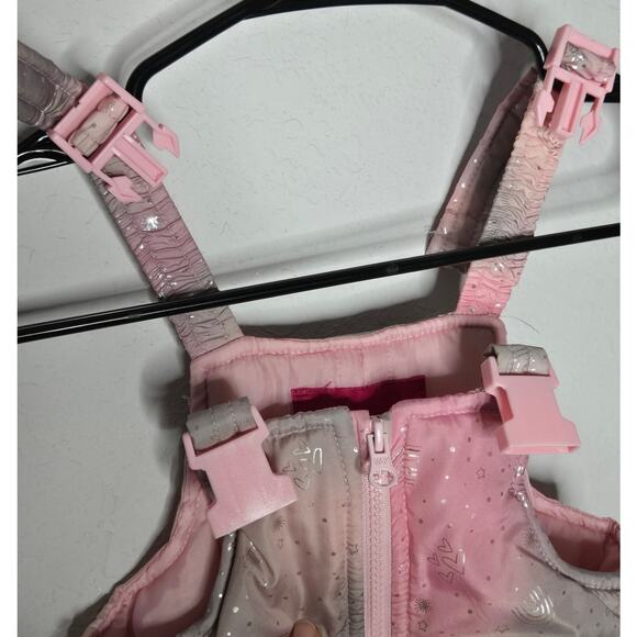 London Fog Girls Pink & Gray Galaxy Puffer Snow Bib Ski Pant Toddler 2T - Picture 5 of 8